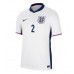 Maillot de foot Angleterre Kyle Walker #2 Domicile vêtements Europe 2024 Manches Courtes